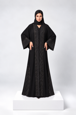 Bild in den Galerie-Viewer laden, Élodie Noir – Luxury Polka-Dot Lace Abaya